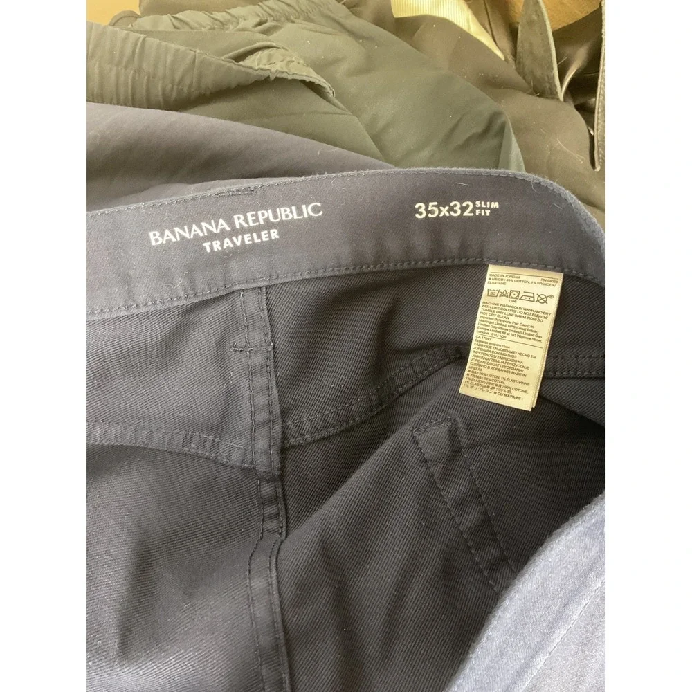 Banana Republic‎ Men's Traveler Navy Slim Fit 5 Pocket Pants SZ 35
